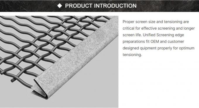65Mn écran de treillis métallique vibrant pour écran de pierre avec crochet et plaque 0